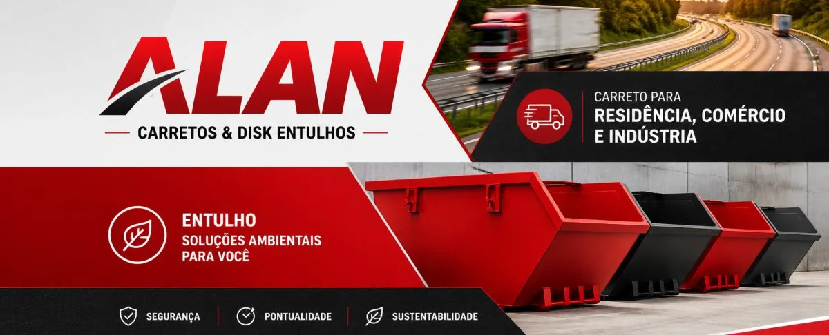 Alan Carretos & Disk Entulhos: carreto para residência, comércio e indústria e soluções ambientais para entulho